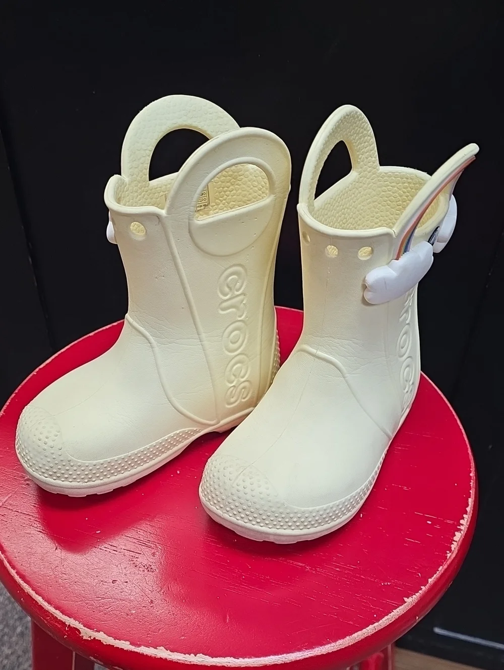 Croc Boots Rainbow Butter Yellow Size 8